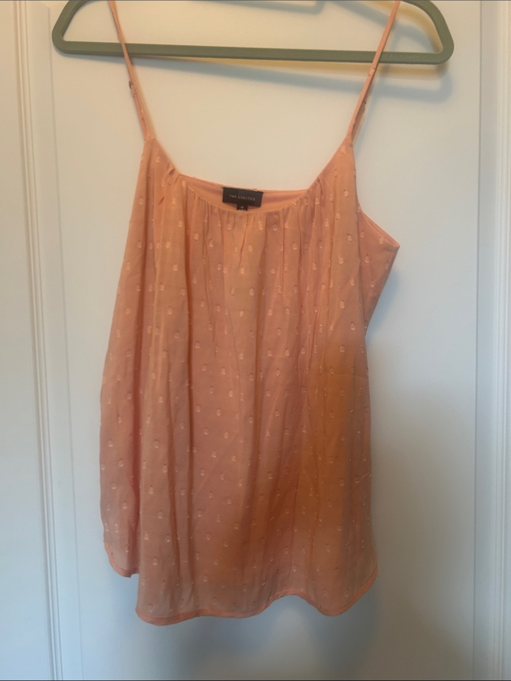 Madewell Peach Blush Dot-Textured Spaghetti Strap Cami